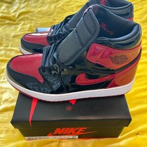 Air Jordan 1 Retro High Varsity Red/Black Patent Leather (NWT) w/Box, 9.5